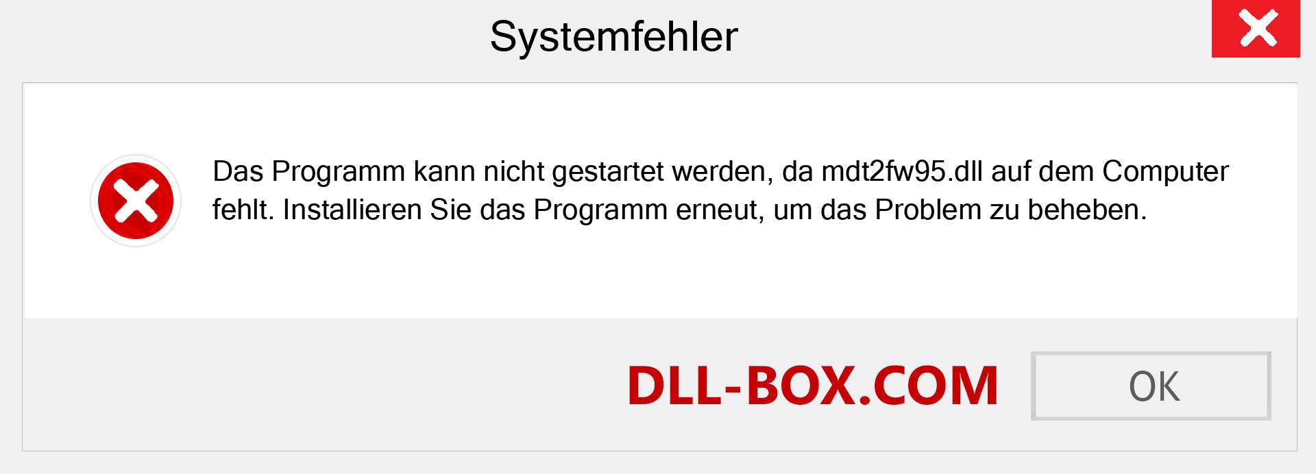 mdt2fw95.dll-Datei fehlt?. Download für Windows 7, 8, 10 - Fix mdt2fw95 dll Missing Error unter Windows, Fotos, Bildern