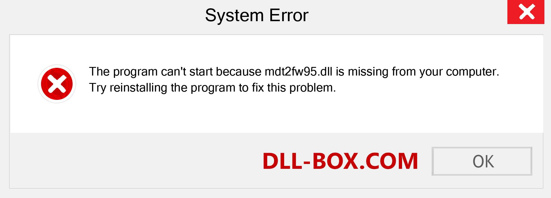  mdt2fw95.dll file is missing?. Download for Windows 7, 8, 10 - Fix  mdt2fw95 dll Missing Error on Windows, photos, images